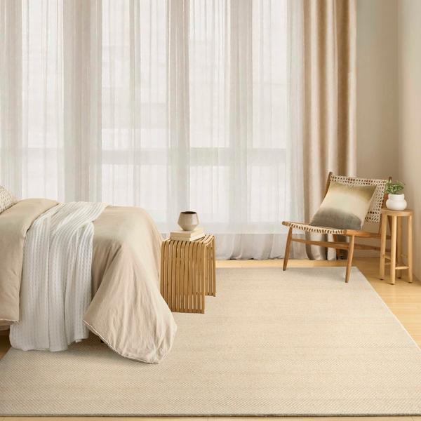 nourison Pure Rows Ivory Beige Indoor only Geometric Rug ROW01