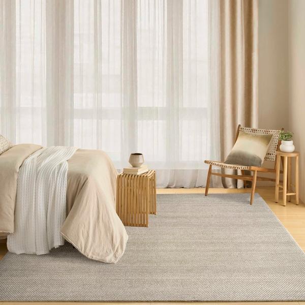 nourison Pure Rows Ivory Grey Indoor only Geometric Rug ROW01