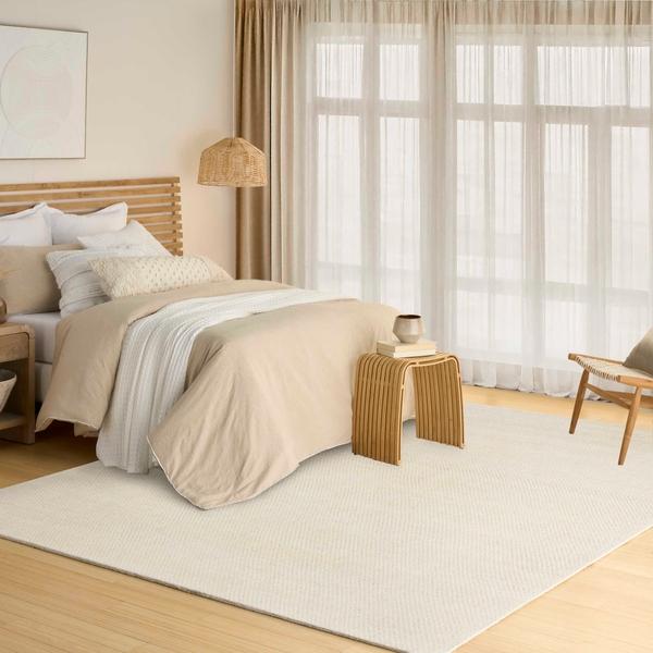 Nourison Pure Rows Ivory Indoor Only Geometric Rug ROW01