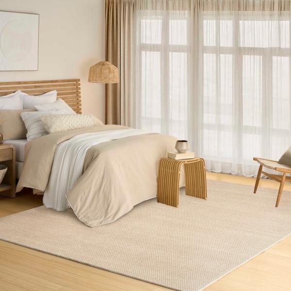 Nourison Pure Rows Ivory Taupe Indoor Only Geometric Rug ROW01