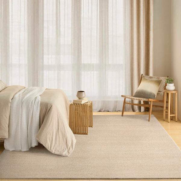 nourison Pure Rows Ivory Taupe Indoor only Geometric Rug ROW01