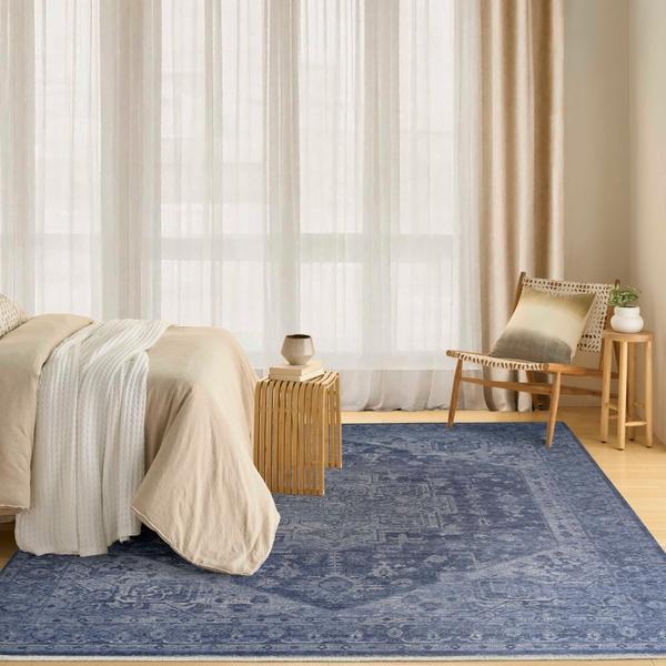 nourison Pure Shades Blue Indoor only Persian Rug SAD02