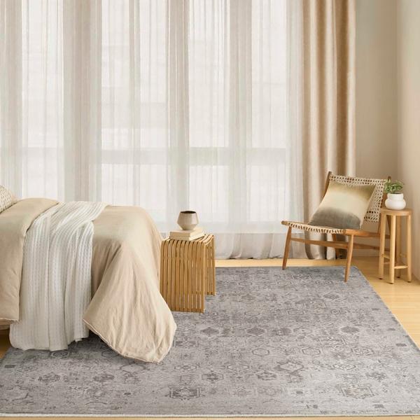 nourison Pure Shades Grey Indoor only Persian Rug SAD01