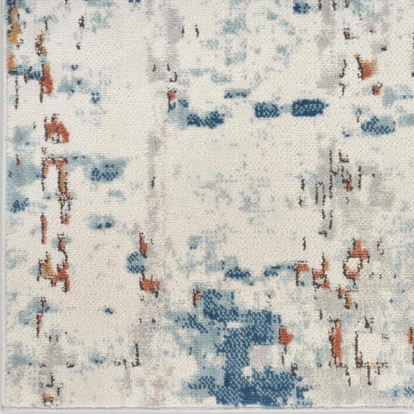 nourison Quarry Beige Blue Rust Indoor only Abstract Rug QUA01 Home