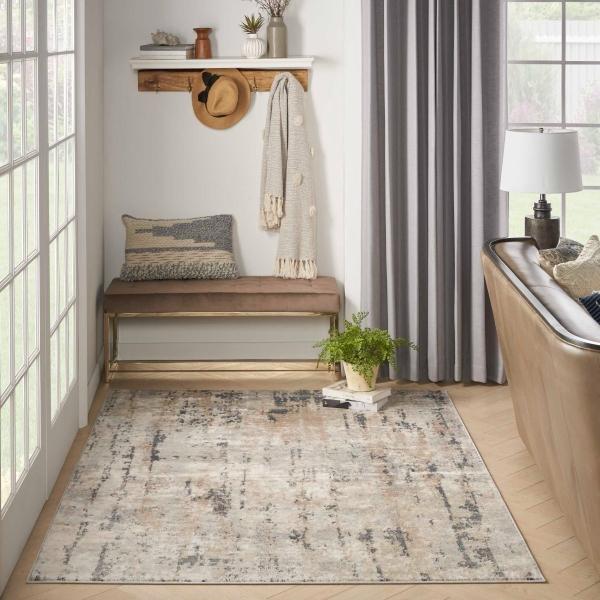 Nourison Quarry Beige Grey Indoor Only Abstract Rug QUA01 Home