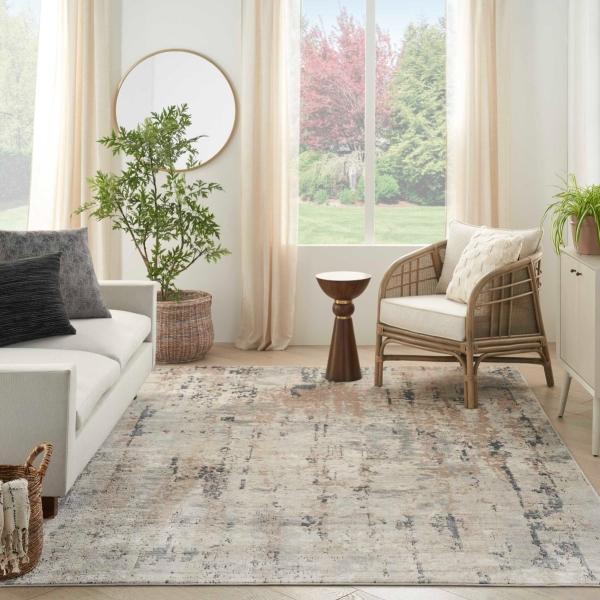 Nourison Quarry Beige Grey Indoor Only Abstract Rug QUA01 Home