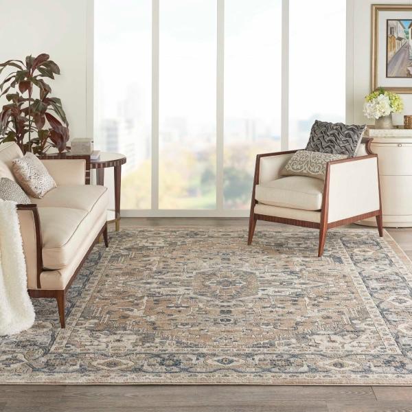 Nourison Quarry Beige Grey Indoor Only Persian Rug QUA05 Home