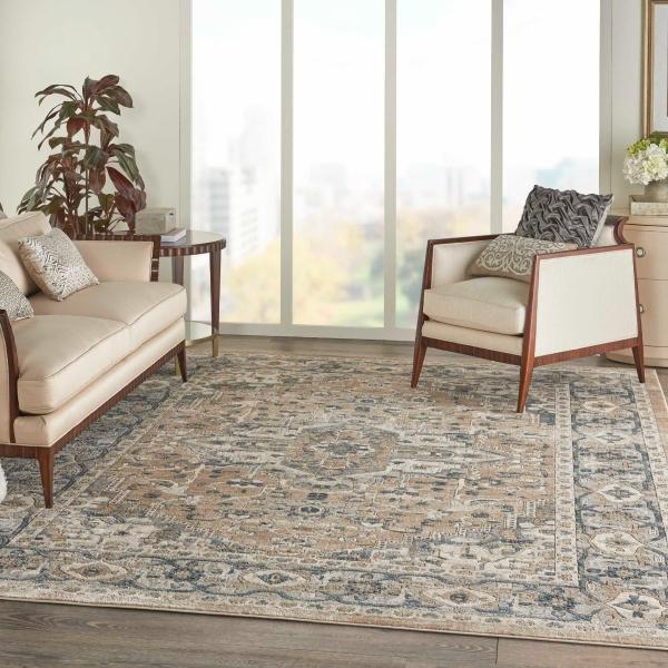 Nourison Quarry Beige Grey Indoor Only Persian Rug QUA05 Home