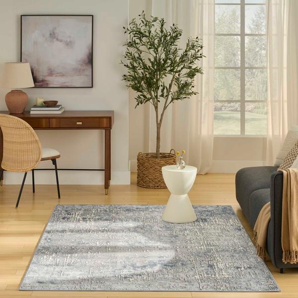 Nourison Quarry Dark Grey Indoor Only Abstract Rug QUA17