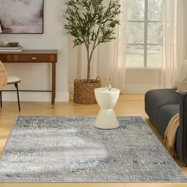 Nourison Quarry Dark Grey Indoor Only Abstract Rug QUA17