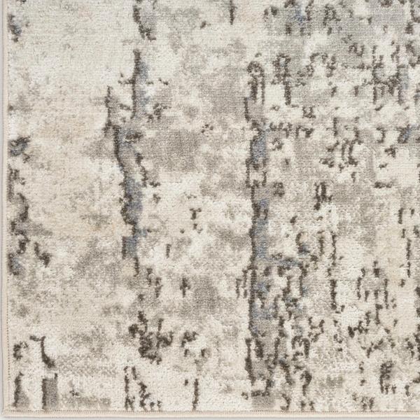 nourison Quarry Ivory Blue Grey Indoor only Abstract Rug QUA01