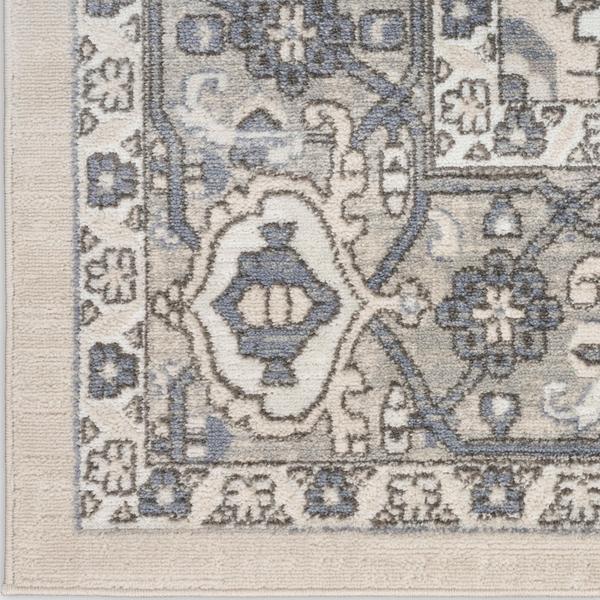 nourison Quarry Ivory Blue Indoor only Abstract Rug QUA05