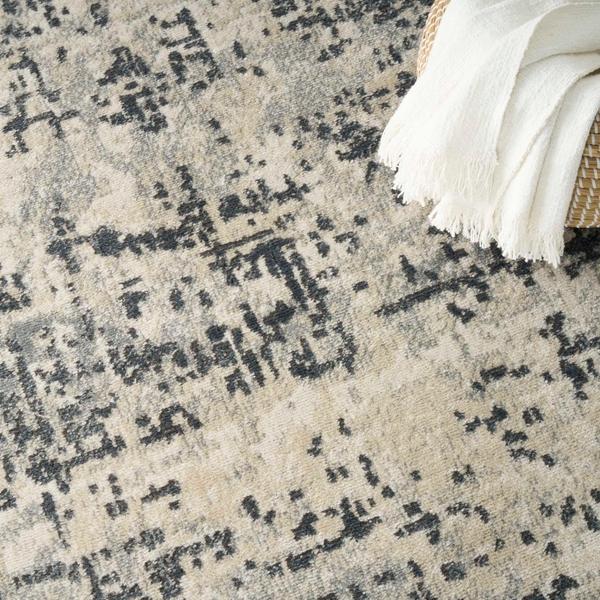 Nourison Quarry Ivory Grey Indoor Only Abstract Rug QUA17