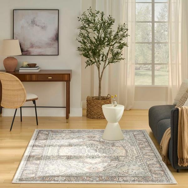 Nourison Quarry Ivory Grey Taupe Indoor Only Persian Rug QUA18