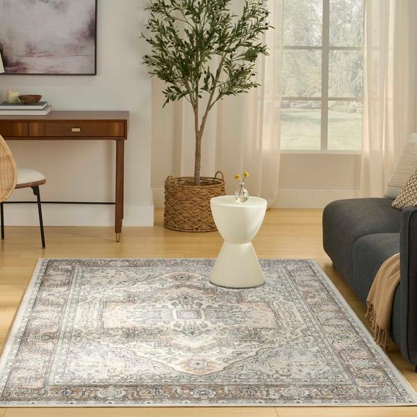Nourison Quarry Ivory Grey Taupe Indoor Only Persian Rug QUA18