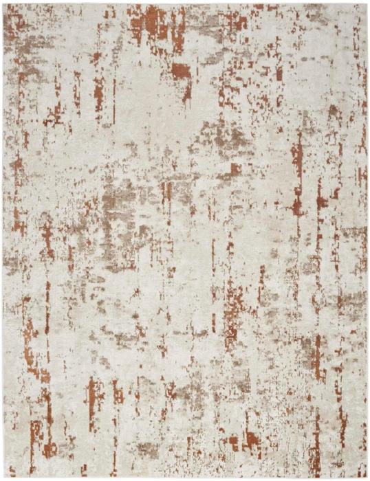 Nourison Quarry Ivory Rust Indoor Only Abstract Rug QUA01