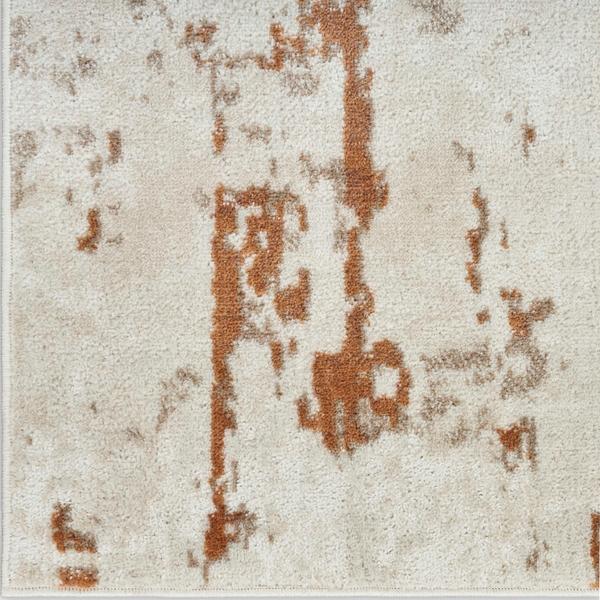 nourison Quarry Ivory Rust Indoor only Abstract Rug QUA01