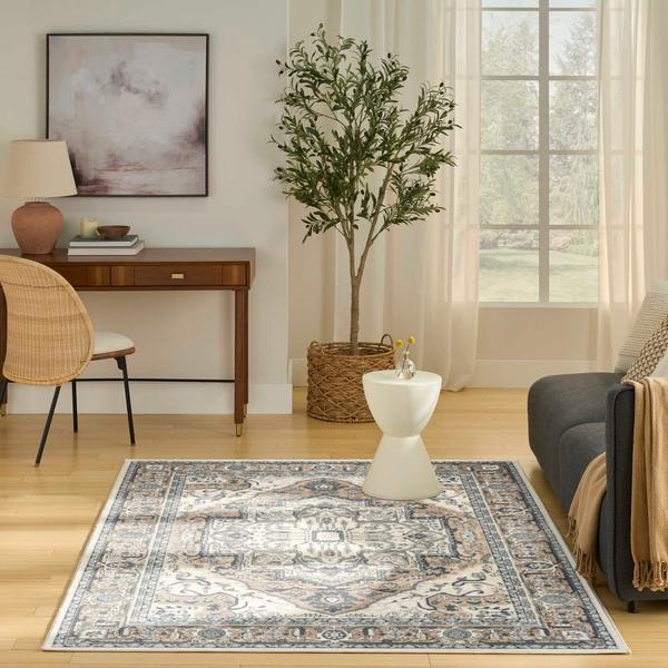 Nourison Quarry Ivory Taupe Indoor Only Persian Rug QUA18