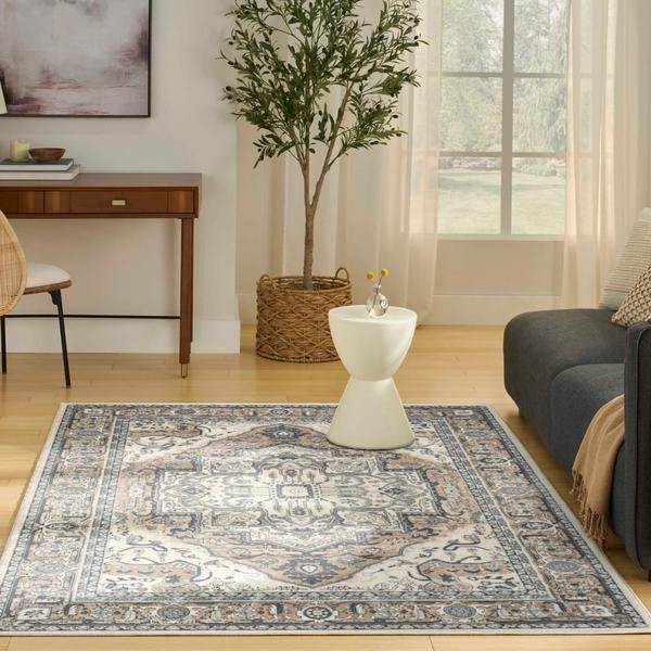 Nourison Quarry Ivory Taupe Indoor Only Persian Rug QUA18