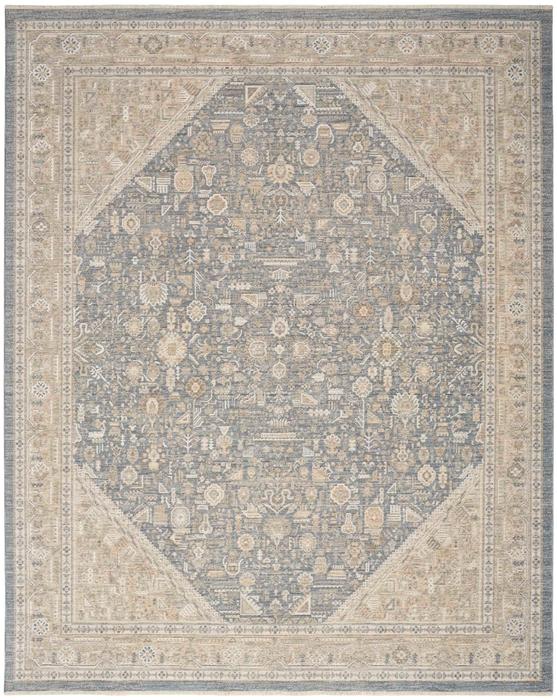 Nourison Retreat Ivory Blue Indoor Only Persian Rug RET03