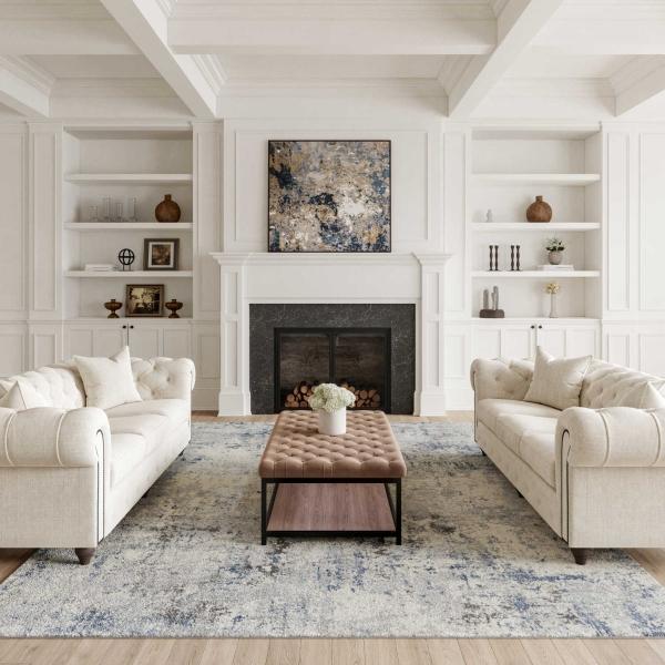 Nourison RUSTIC TEXTURES RUS07 IVORY/GREY-BLUE AREA RUG
