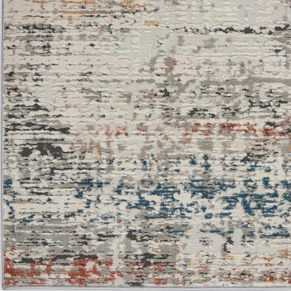 nourison RUSTIC TEXTURES RUS14 LIGHT GREY MULTI AREA RUG