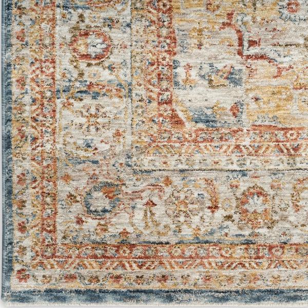 nourison Sahar Vintage Faded Persian Ivory/Blue Rug SHR06 Home