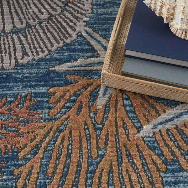 Nourison Seaside Blue Multicolor Indoor Only Nature Rug SDS04 Home
