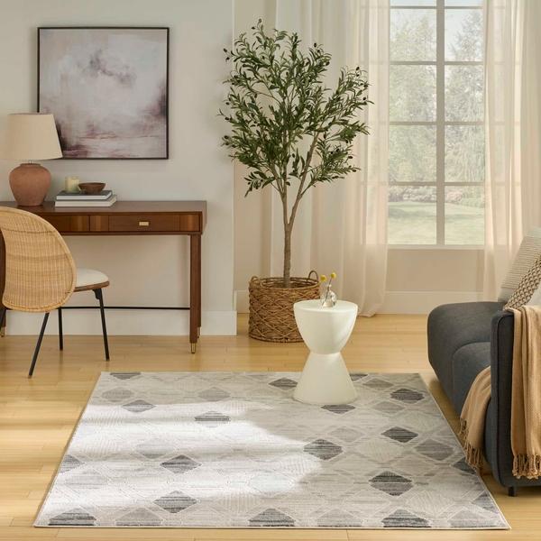 Nourison Serenity Home Beige Grey Indoor Only Geometric Rug SRH08