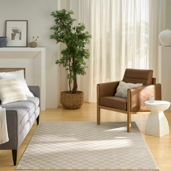 Nourison Serenity Home Beige Indoor Only Geometric Rug SRH10