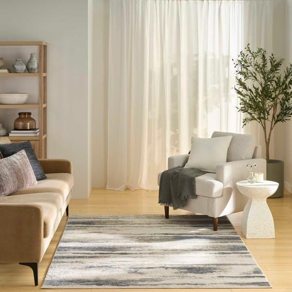 Nourison Serenity Home Blue Multicolor Indoor Only Abstract Rug SRH12