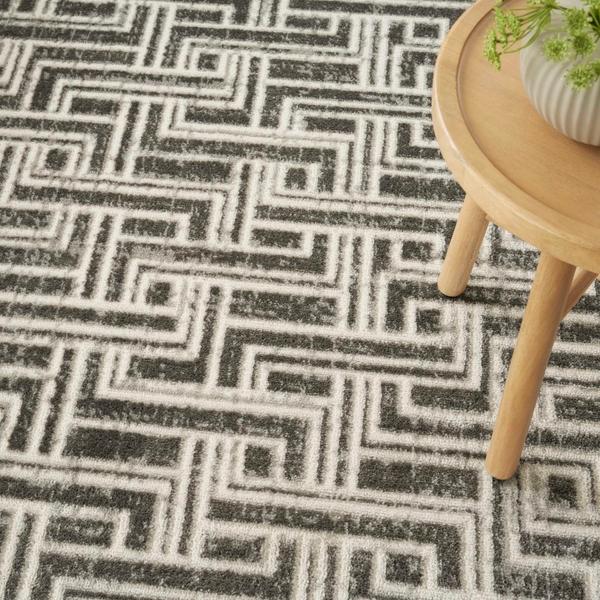 Nourison Serenity Home Grey Ivory Indoor Only Geometric Rug SRH04 Home