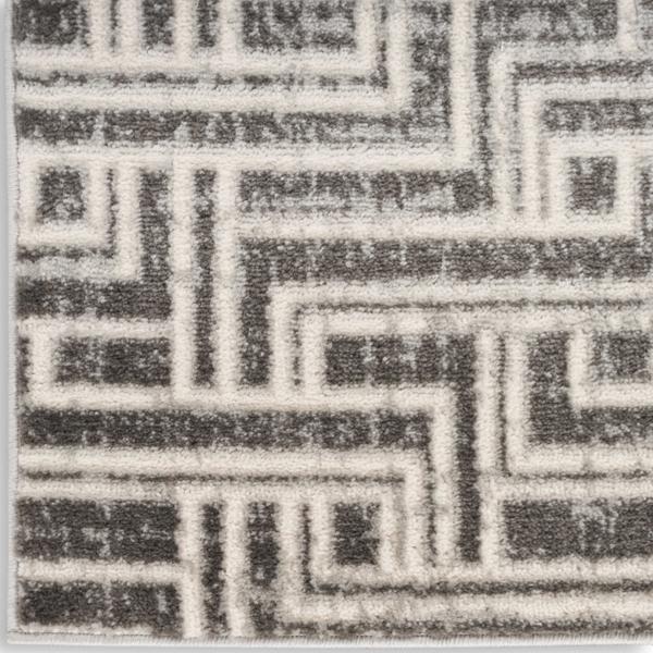 nourison Serenity Home Grey Ivory Indoor only Geometric Rug SRH04 Home