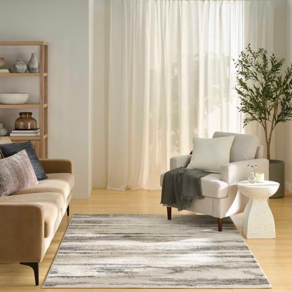 Nourison Serenity Home Grey Multicolor Indoor Only Abstract Rug SRH12