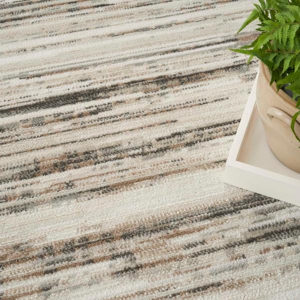 Nourison Serenity Home Ivory Beige Indoor Only Abstract Rug SRH03