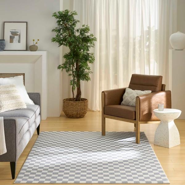 Nourison Serenity Home Ivory Blue Indoor Only Geometric Rug SRH10