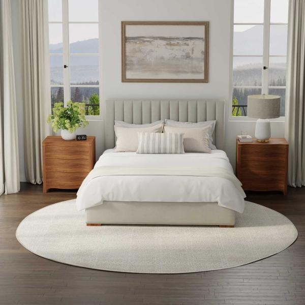 Nourison Serenity Home Ivory Cream Indoor Only Geometric Rug SRH05