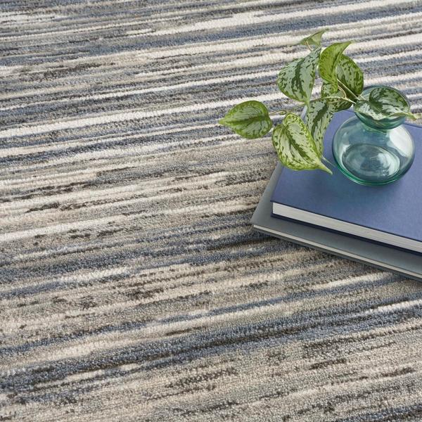 Nourison Serenity Home Ivory Grey Blue Indoor Only Abstract Rug SRH03 Home