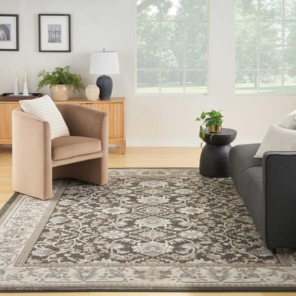 Nourison Serenity Home Ivory Grey Blue Indoor Only Persian Rug SRH02 Home