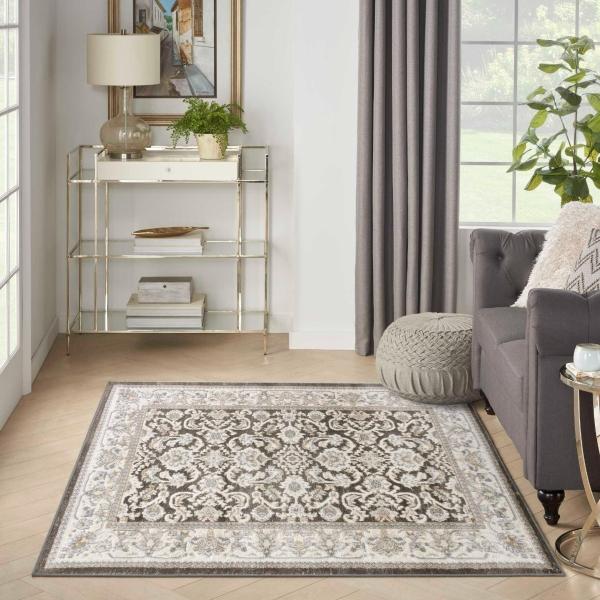 Nourison Serenity Home Ivory Grey Blue Indoor Only Persian Rug SRH02 Home