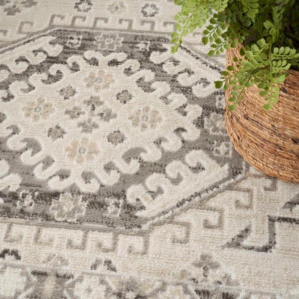 Nourison Serenity Home Ivory Grey Indoor Only Persian Rug SRH01 Home