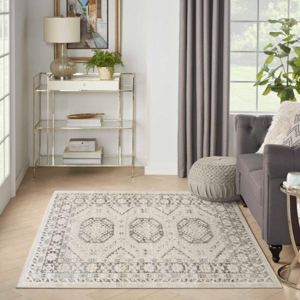 Nourison Serenity Home Ivory Grey Indoor Only Persian Rug SRH01 Home