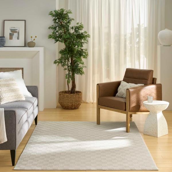 Nourison Serenity Home Ivory Indoor Only Geometric Rug SRH10