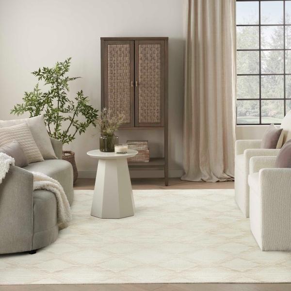 Nourison Serenity Home Ivory Indoor Only Geometric Rug SRH11