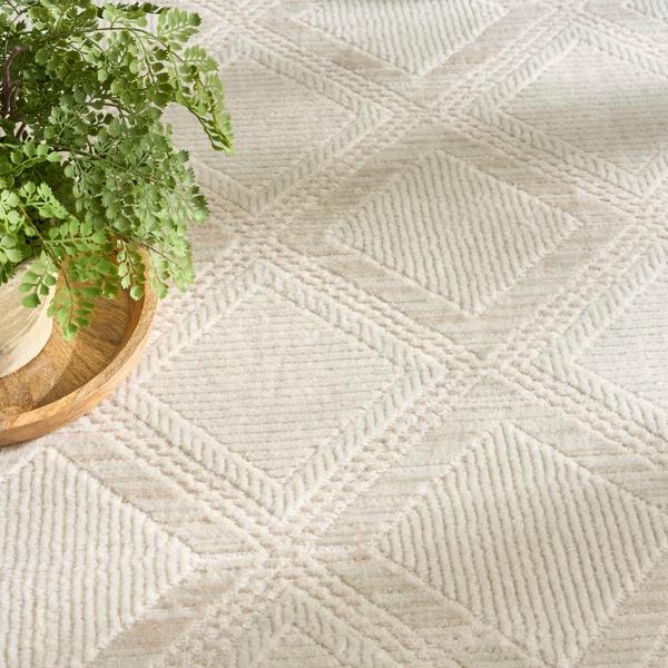 Nourison Serenity Home Ivory Indoor Only Geometric Rug SRH11