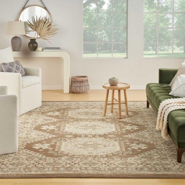 Nourison Serenity Home Ivory Mocha Indoor Only Persian Rug SRH01 Home