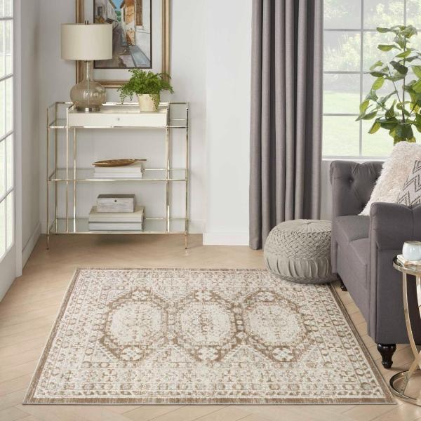 Nourison Serenity Home Ivory Mocha Indoor Only Persian Rug SRH01 Home