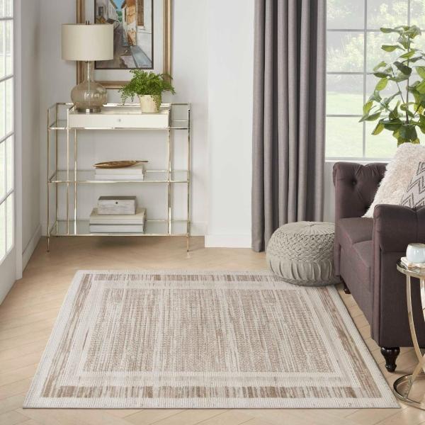 Nourison Serenity Home Mocha Ivory Indoor Only Geometric Rug SRH07 Home