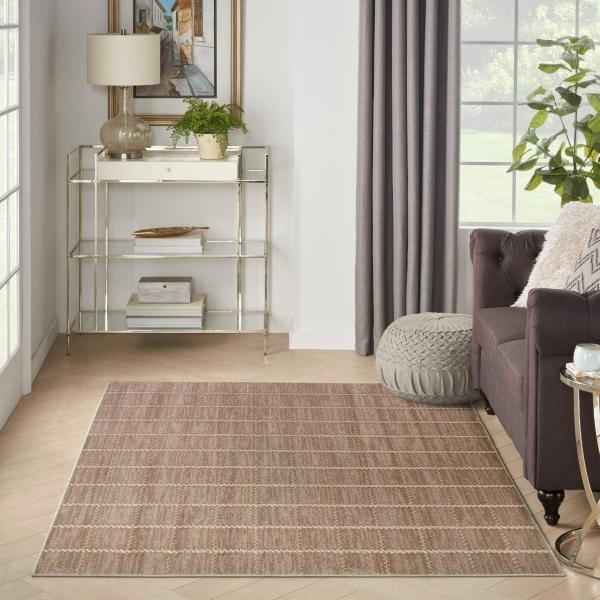Nourison Serenity Home Mocha Ivory Indoor Only Geometric Rug SRH05 Home