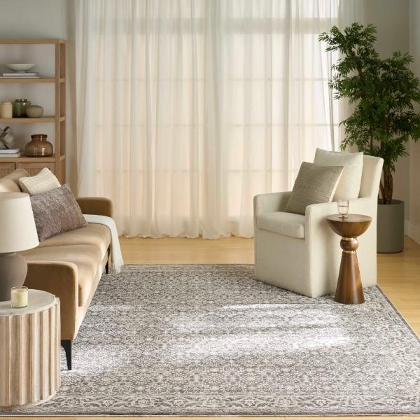 Nourison Shadows Charcoal Ivory Indoor Only Moroccan Rug SHW04